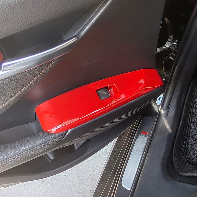 Kolya Compatible with 2018 2019 2020 2021 2022 2023 2024 2025 Toyota Camry Accessories Door Window Switch Panel Cover Window Control Button Trim (Red Color) - Image 5